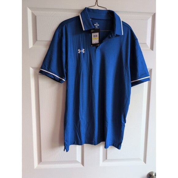 Under Armour Loose Fit Men's Tipped Polo Shirt - Blue - M - Picture 1 of 3